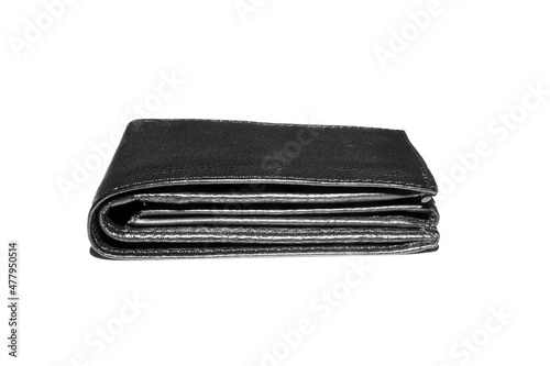 men's leather wallet on isolated white background.