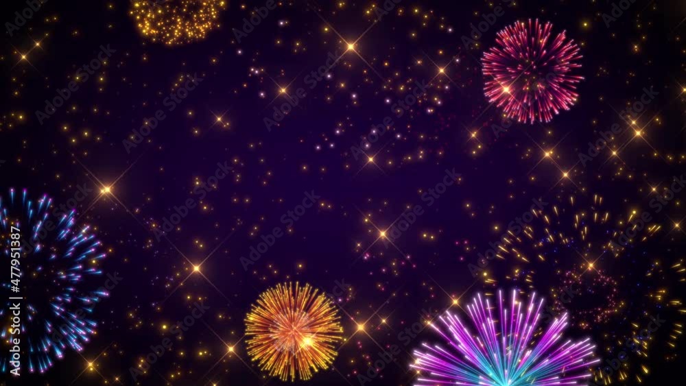explosive fireworks background celebration loop