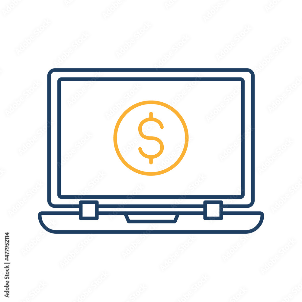Laptop Dollar Vector icon which is suitable for commercial work and easily modify or edit it
Laptop Dollar Vector icon which is suitable for commercial work and easily modify or edit it