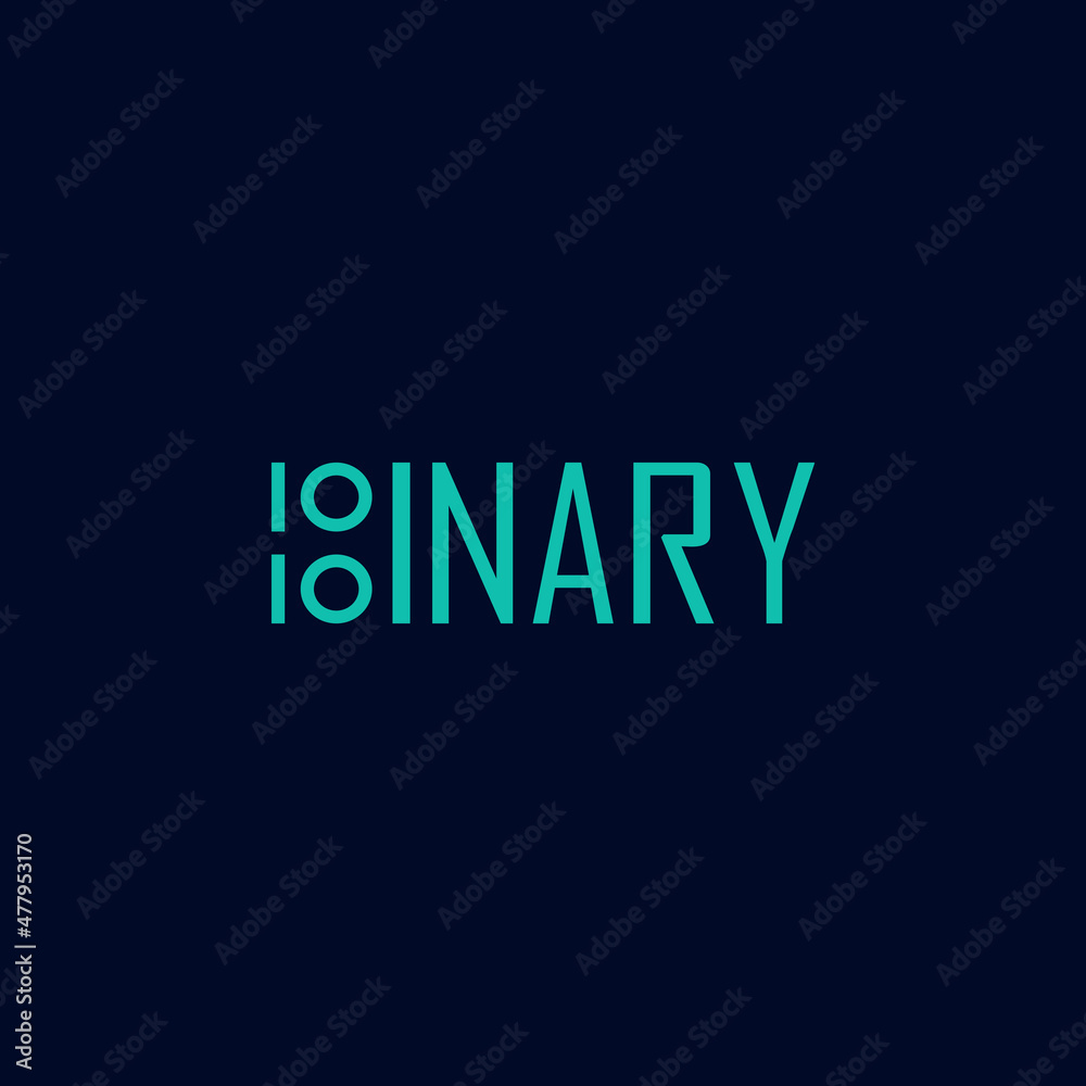 A flat, simple, and minimalist typography design of a word Binary A flat, simple, and minimalist typography design of a word Binary