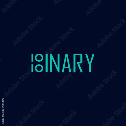 A flat, simple, and minimalist typography design of a word Binary