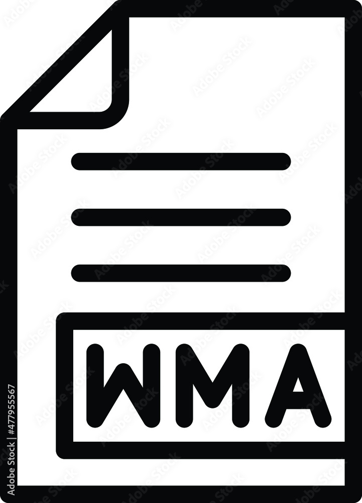 WMA Vector Icon Desing Illustration WMA Vector Icon Desing Illustration