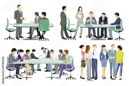 Beratung im Team, Geschäftliche Besprechung illustration