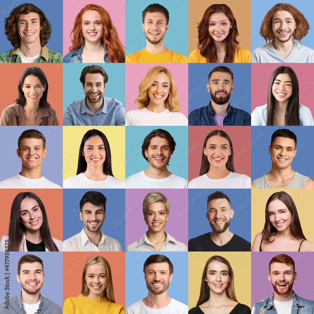 Attractive international group of men and women, set of photos Attractive international group of men and women, set of photos