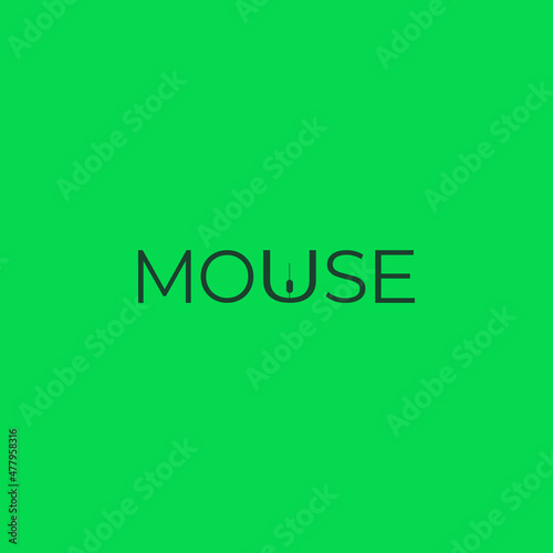 A flat, simple, and minimalist typography design of a word Mouse