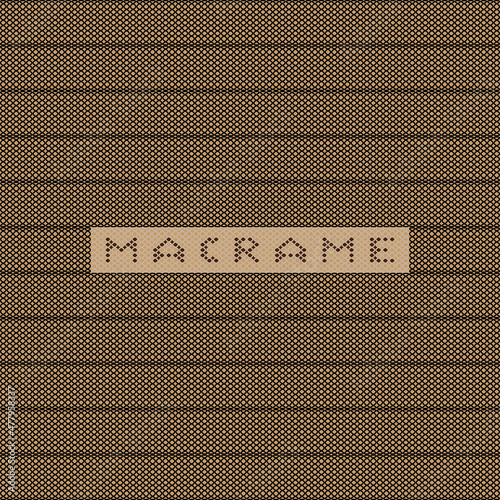 A flat, simple, and minimalist typography design of a word Macrame