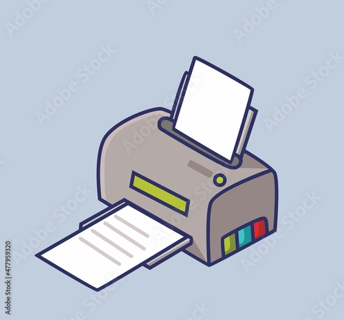 cute printer for office vector