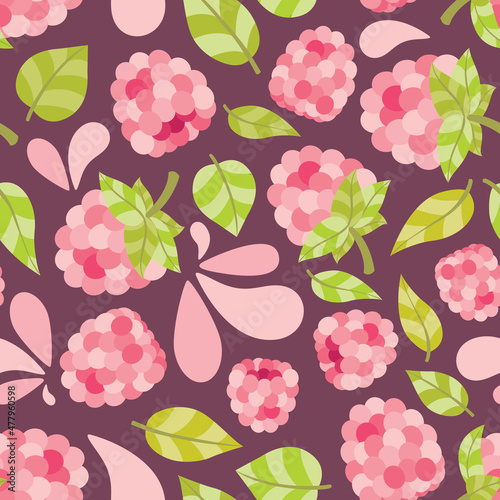 Raspberry Boom Seamless Surface Pattern Design