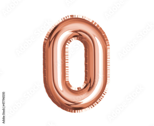 Rose gold, bronze number zero air balloon for baby shower celebrate decoration party
