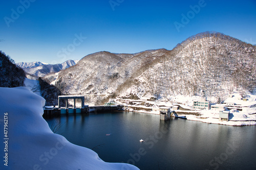 lake and mountains