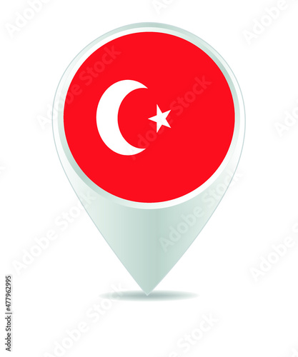 Free Download Location Icon for Turkey Flag, Vector - GFXLoad