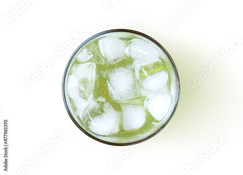 glass of ice green juice