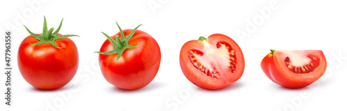 Photo tomato on white background