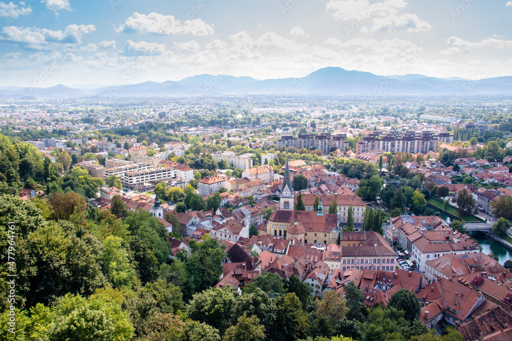 Cityscape of Ljubljana, in Slovenia