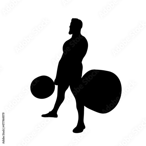 Sumo deadlift silhouette logo. Detailed realistic shape.