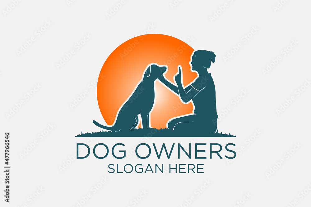 logo design dog owners . premium vector