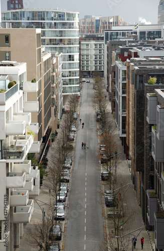 Cityscape of modern buildings from the top