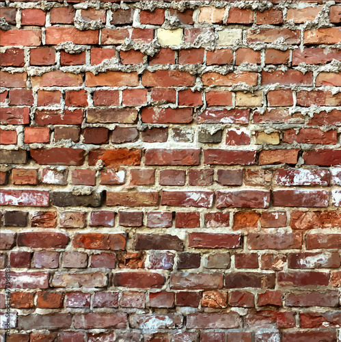 old red brick wall grunge background texture