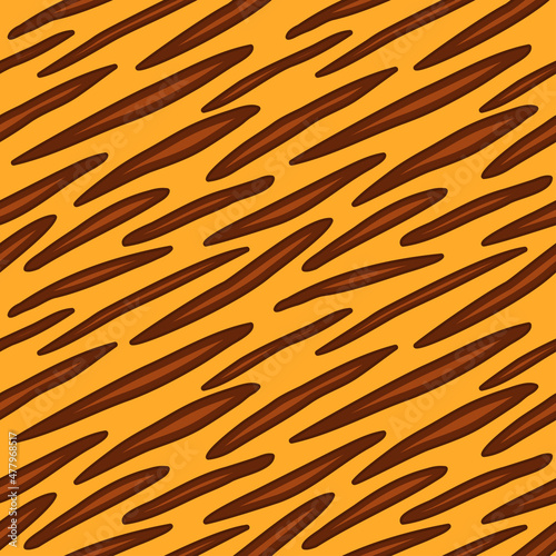 Animal fur seamless pattern tiger skin texture vector background