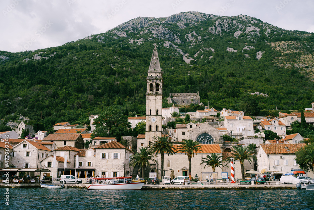 Church of St. Nicholas on the coast of Perast. Montenegro