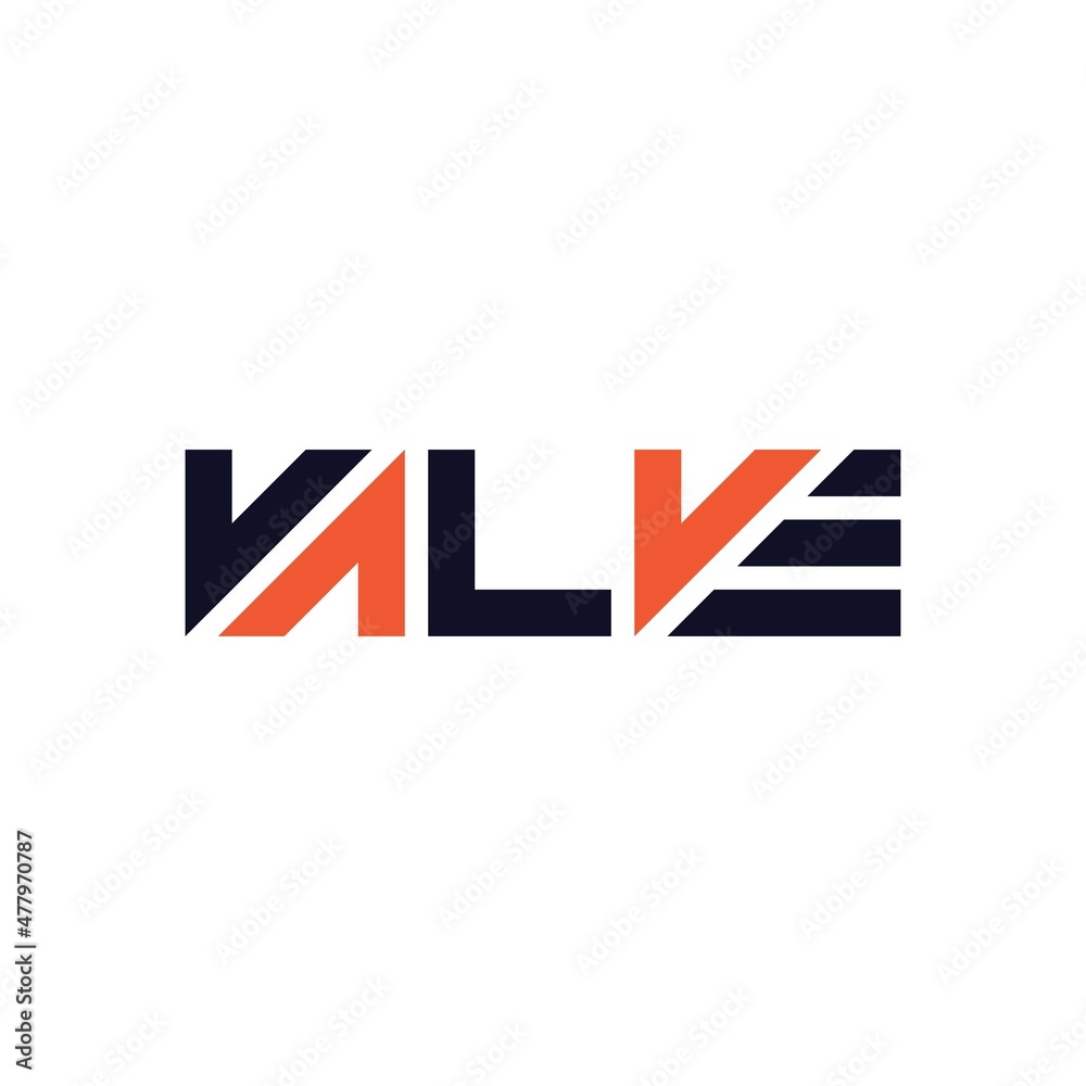 Valve text vector design illustrations