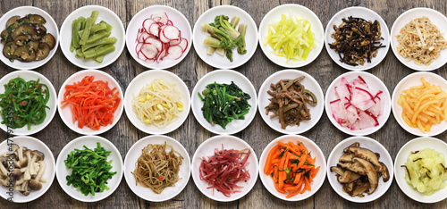 assorted namul, korean food photo