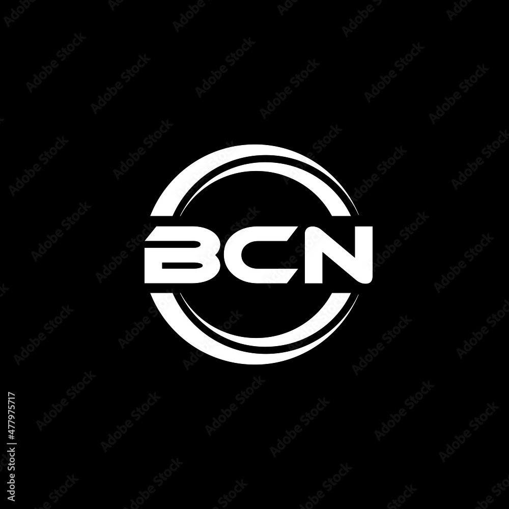 BCN letter logo design with black background in illustrator, vector logo modern alphabet font overlap style. calligraphy designs for logo, Poster, Invitation, etc.