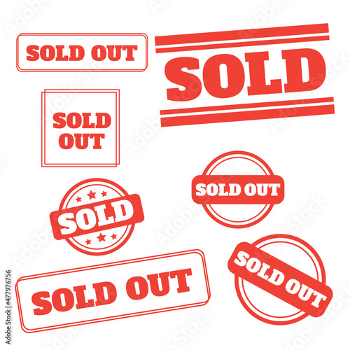 Sold out stamps grunge texture. Colored sold out grunge stamp
