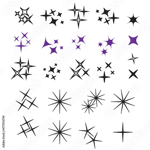 Sparkle vector icon. Sparkle vector flat illustration. Flash and Sparkle vector collection