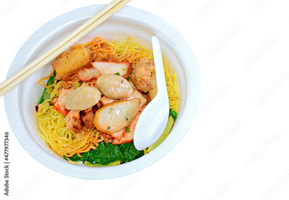 Dry noodles isolated on white background top view Dry noodles isolated on white background top view
