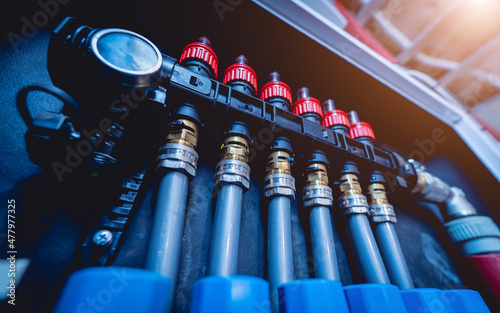 Принти на полотні Pump for a water underfloor heating system at home.