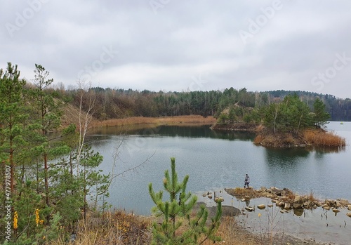 Basalt Lake in the Rivne region of Ukraine photo