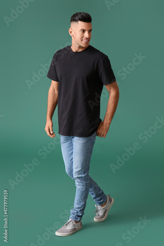Handsome young man in styli...