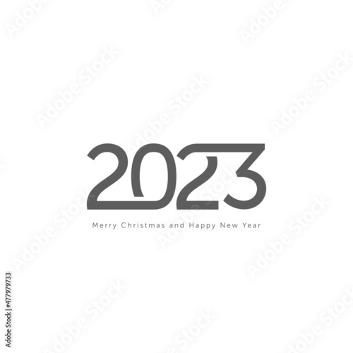 2023 logo happy new year isolated on white background.