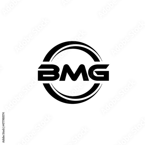 BMG letter logo design with white background in illustrator, vector logo modern alphabet font overlap style. calligraphy designs for logo, Poster, Invitation, etc.	 photo