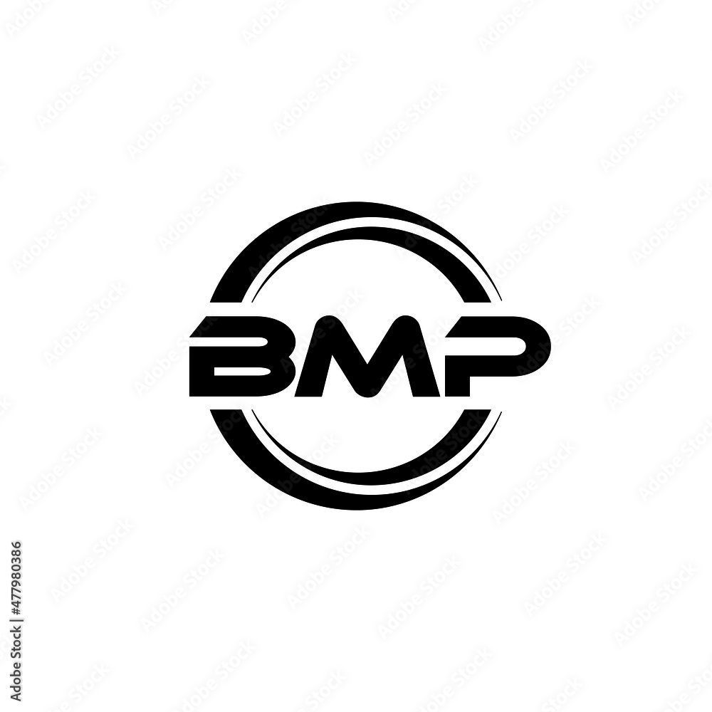 BMP letter logo design with white background in illustrator, vector logo modern alphabet font overlap style. calligraphy designs for logo, Poster, Invitation, etc.	