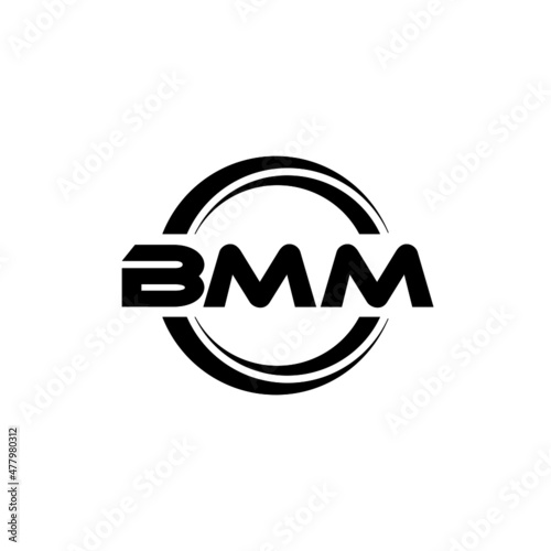 BMM letter logo design with white background in illustrator, vector logo modern alphabet font overlap style. calligraphy designs for logo, Poster, Invitation, etc.	