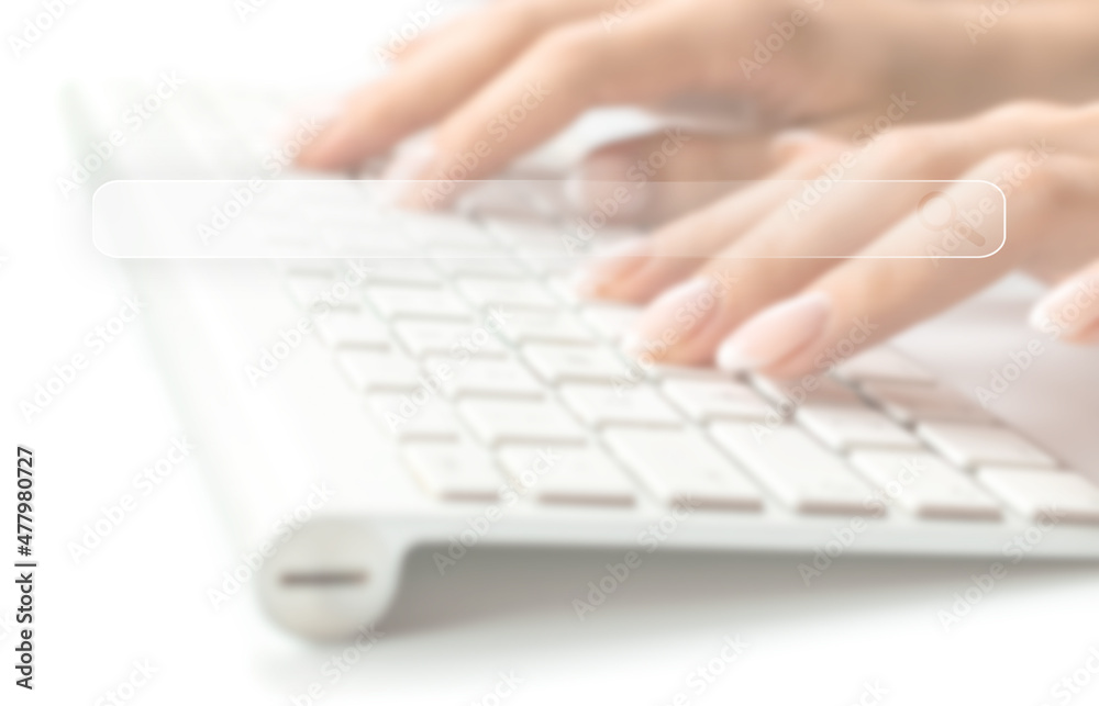 Searching internet. Online website search engine selective focus. Blured hands using computer for searching browsing internet data information networking concept. Searching internet. Online website search engine selective focus. Blured hands using computer for searching browsing internet data information networking concept.