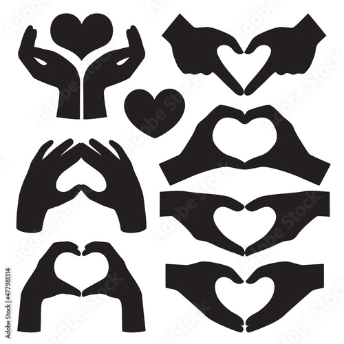 Hands making a heart gesture, vector illustration