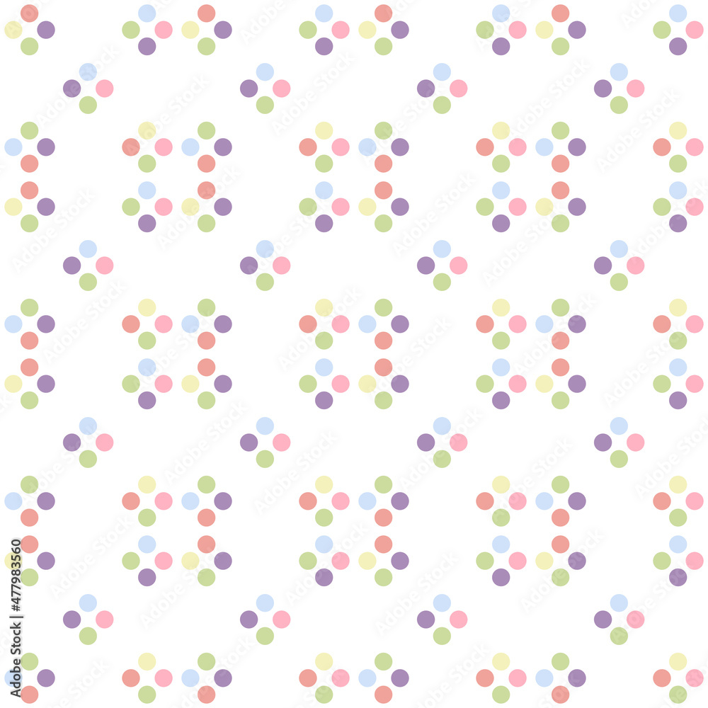 Seamless pattern of pastel dots. Vector illustration of simple background. 
