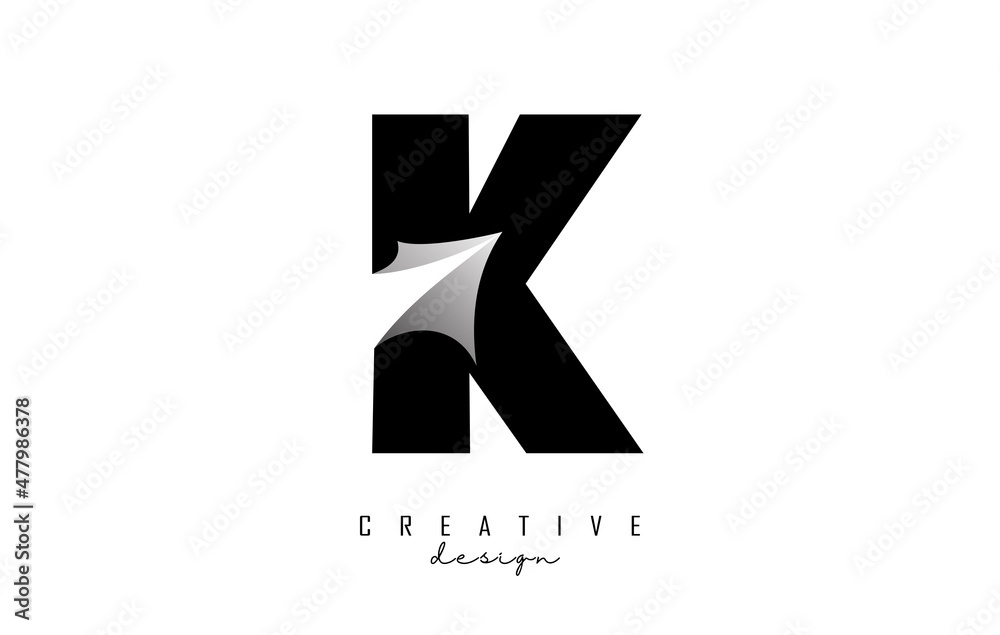 Paper cut letter K. Vector Illustration with creative cut letter. Realistic paper cut effect on white background. Paper cut letter K. Vector Illustration with creative cut letter. Realistic paper cut effect on white background.