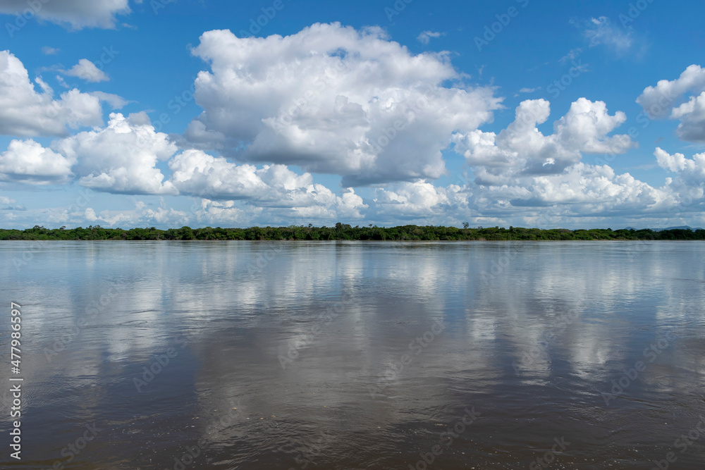 landscape of the white river in Roraima