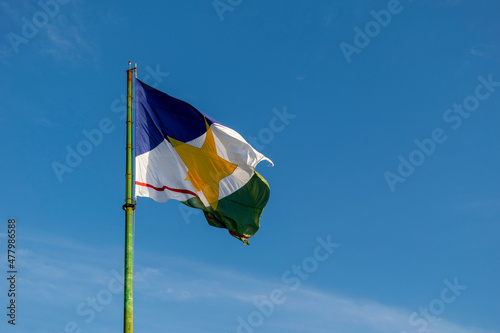 Roraima state flag fluttering in the wind