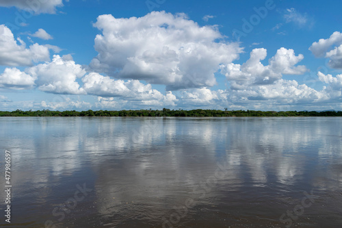 landscape of the white river in Roraima