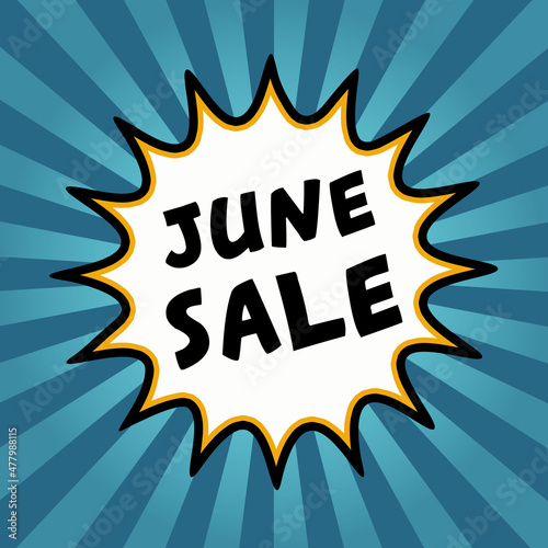 June Sale Sign, Illustration