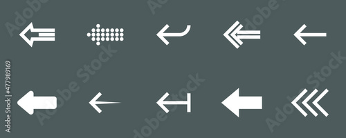 Arrow icon set. A collection of different arrows. vector illustration