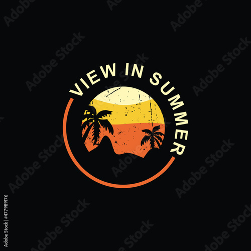 summer view with sunset vector inspiration