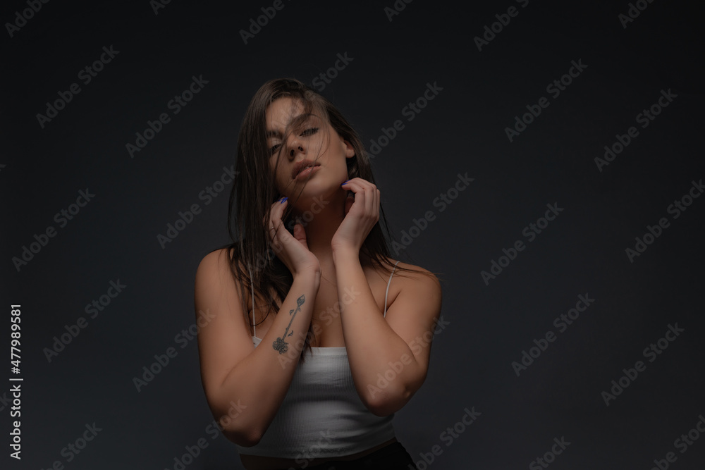 Touching herself while being shameless Touching herself while being shameless