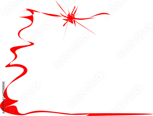 Vector gracefully flowing ribbon-frame with blots at the top. Edging of the title cover or postcard, banner. Ability to change to any size without loss of quality. 