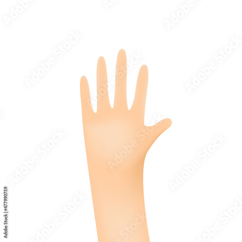 Palm hand five fingers hello illustration